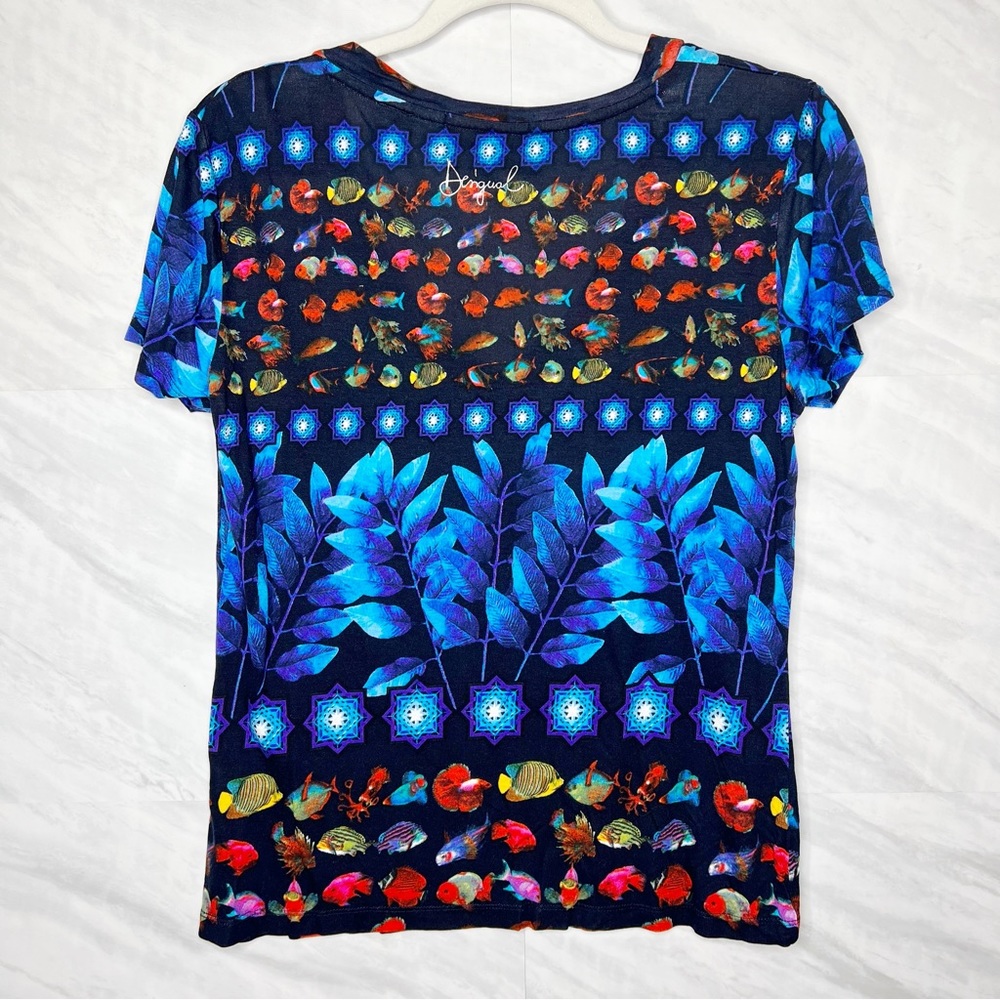 Desigual Tropical Fish Erika Tee Medium - Picture 4 of 7